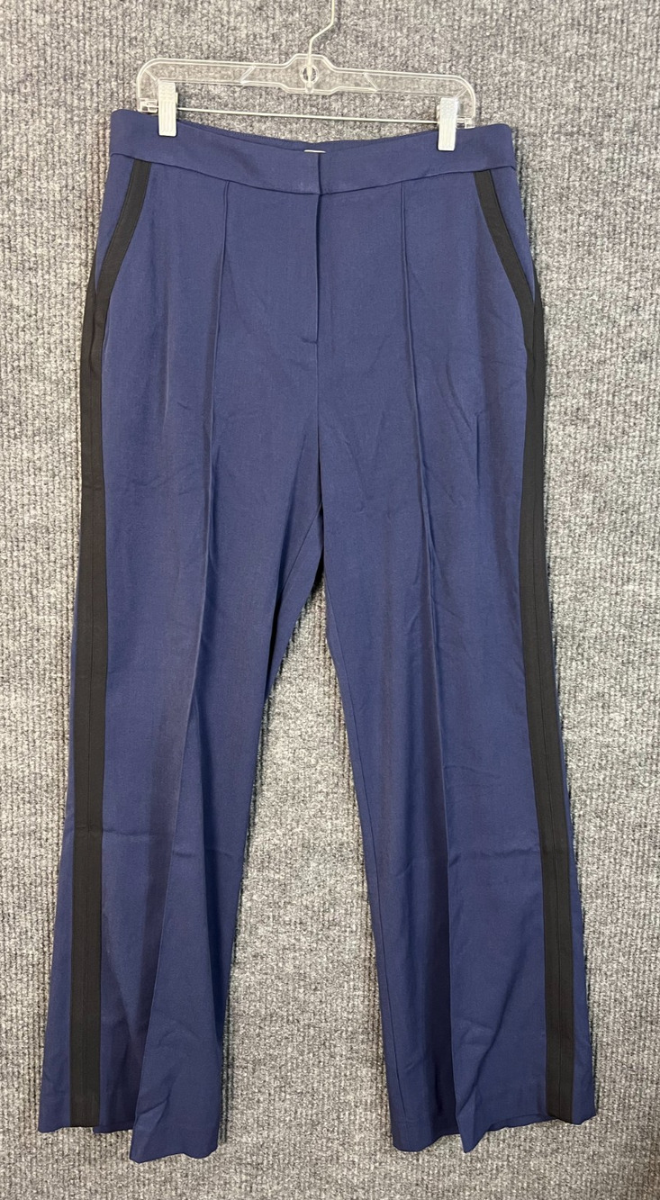 Studio Park Pants Womens 12 Tall 12T Blue Wide Leg Trousers Corporate Chic